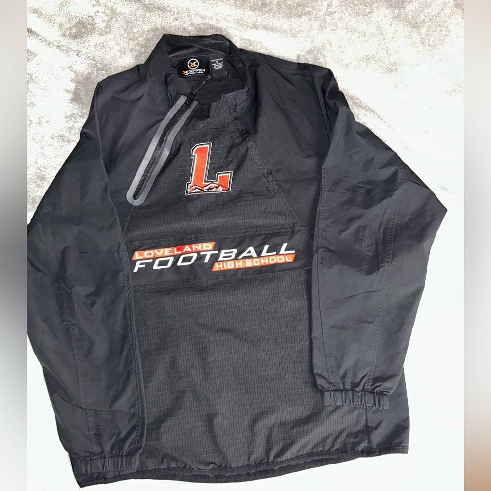 Black Loveland Football Windbreaker Sz:S RED Wolves35